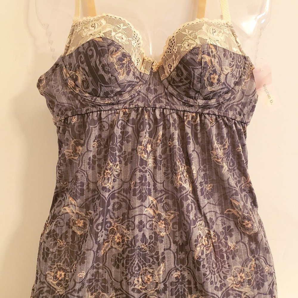 NWT Gray & Cream sophie b Chemise Lingerie